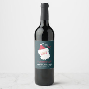 Funny Santa Contemporary Christmas Wine Label