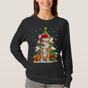 Funny Santa Corgi Dog Christmas Tree Gifts Xmas Ma T-Shirt