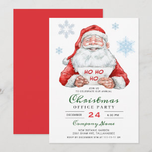 Funny Santa Corporate Holiday Christmas Party Invitation