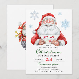 Funny Santa Corporate Holiday Christmas Party Invitation