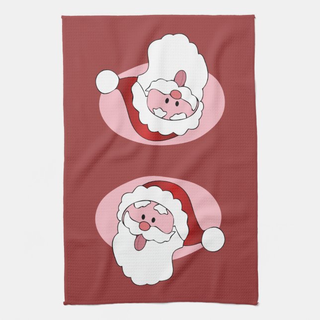 Funny Santa custom kitchen towel (Vertical)