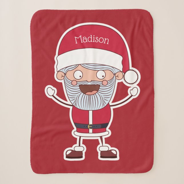 Funny Santa custom name blanket (Front)