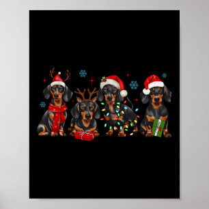 Funny Santa Dachshund Christmas Dachshund Dog Love Poster