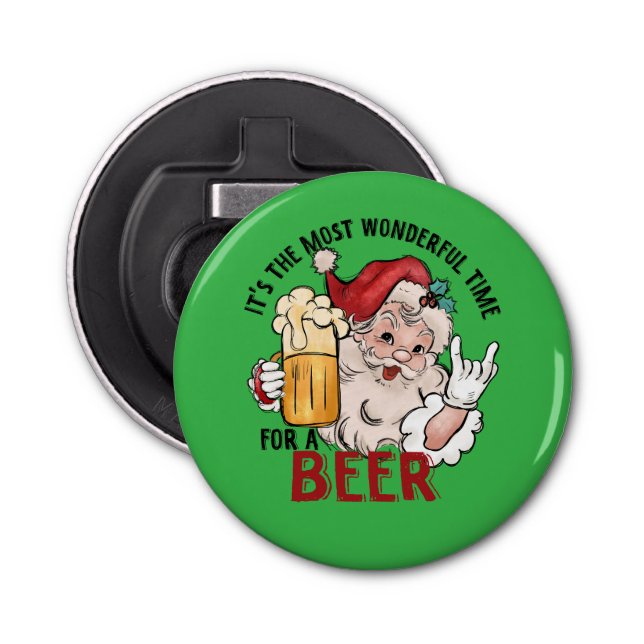 Funny Santa design for Christmas Bottle Opener (Front)