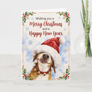 Funny Santa Dog Christmas Card