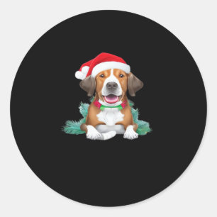 Funny santa dog Oversized T-Shirt Classic Round Sticker