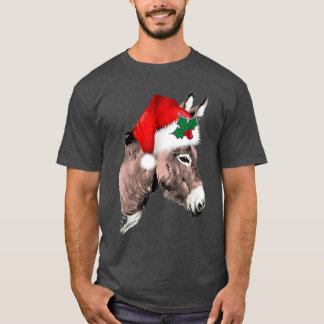 Funny Santa Donkey Christmas Xmas Holiday  T-Shirt
