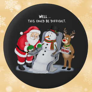 Funny Santa Drawing Blood Phlebotomist 6 Cm Round Badge