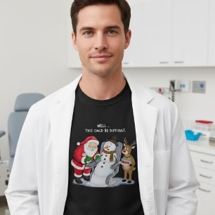 Funny Santa Drawing Blood Phlebotomist T-Shirt