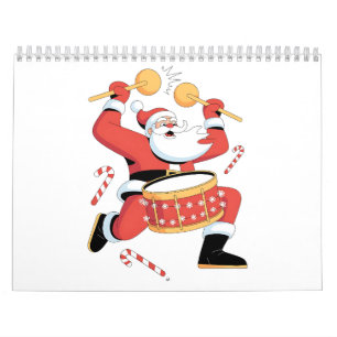 Funny Santa Drummer Ugly Christmas Xmas Drumming Calendar