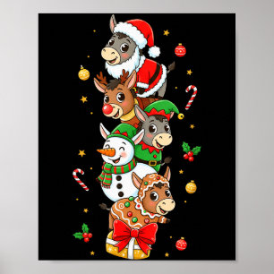 Funny Santa Elf Snowman Christmas Womens Mens Kids Poster