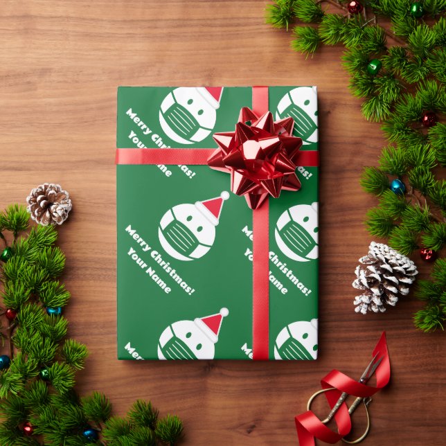 Funny Santa emoji custom Christmas Wrapping Paper (Holiday Gift)