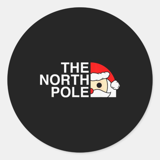 Funny Santa Face Christmas Parody The North Le  Classic Round Sticker (Front)