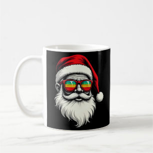 Funny Santa Face Retro Sunglasses Christmas  Coffee Mug
