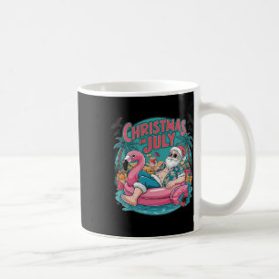 Funny Santa Flamingo Christmas In July Summer Xmas Coffee Mug
