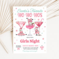 Funny Santa Girls Night Christmas Party Invitation