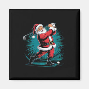 Funny Santa Golfing Ball Sport Swing Christmas Fes Magnet