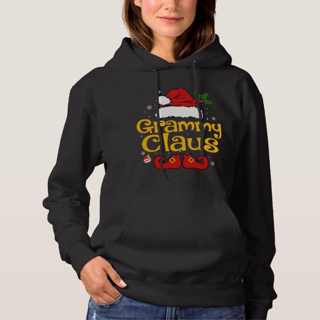 Funny Santa Grammy Claus Christmas Matching Family Hoodie (Front)