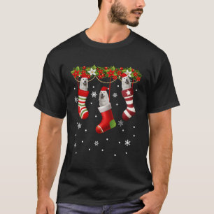 Funny Santa Great Pyrenees In Christmas Sock Dog L T-Shirt