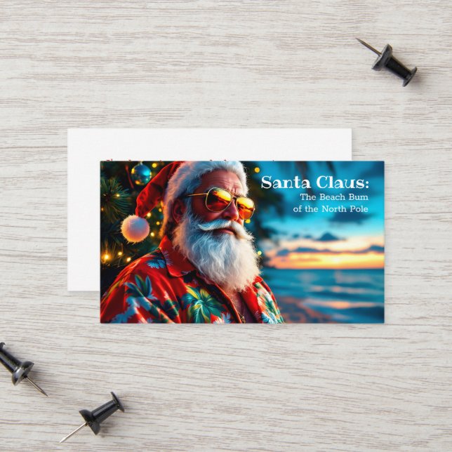 Funny Santa Greetings Calling Card (Front/Back In Situ)