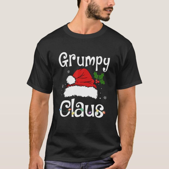 Funny Santa Grumpy Claus Christmas Matching Family T-Shirt (Front)