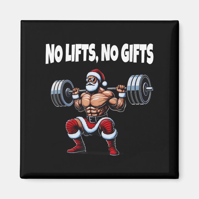 Funny Santa Gym Lifting Swole Santa Ugly Christmas Magnet (Front)