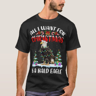 Funny Santa Hat All I Want For Christmas Is A Bald T-Shirt