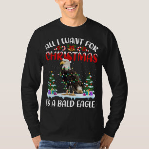 Funny Santa Hat All I Want For Christmas Is A Bald T-Shirt