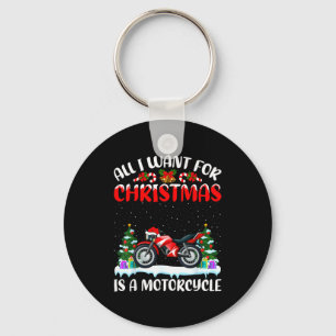 Funny Santa Hat All I Want For Christmas Is A Moto Key Ring
