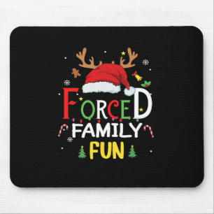 Funny Santa Hat Forced Family Fun Sarcastic Christ Mouse Pad