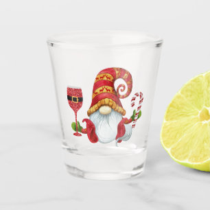 Funny Santa Hat Gnome Shot Glass