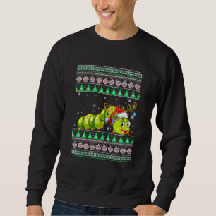 Funny Santa Hat Matching Ugly Caterpillar Christma Sweatshirt
