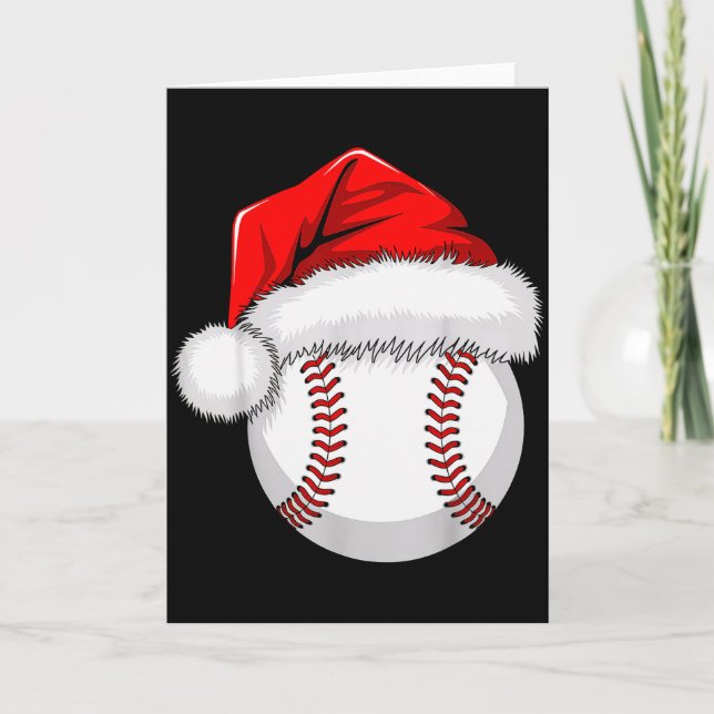 Funny Santa Hat Xmas Srt Lover Christmas Baseball  Card (Front)