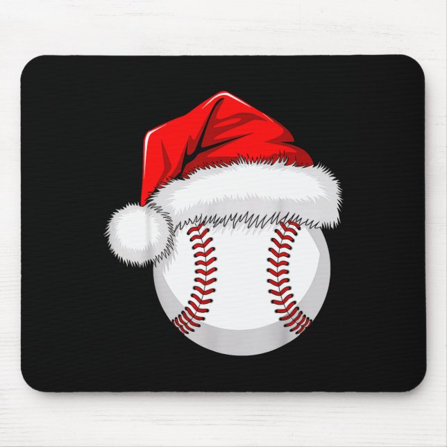 Funny Santa Hat Xmas Srt Lover Christmas Baseball  Mouse Pad (Front)