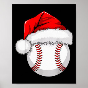 Funny Santa Hat Xmas Srt Lover Christmas Baseball  Poster