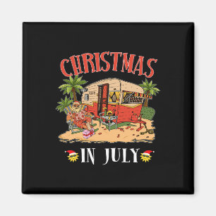 Funny Santa Hawaii Retro Camping Rv Christmas In J Magnet