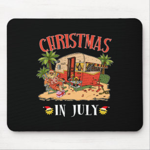 Funny Santa Hawaii Retro Camping Rv Christmas In J Mouse Pad
