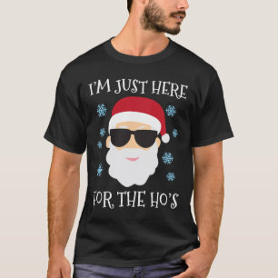 Funny Santa Here For The Hos Christmas Pyjamas  T-Shirt