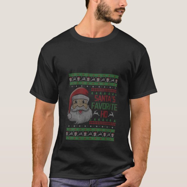 Funny Santa Ho Meme Funny Christmas Santa Ugly Chr T-Shirt (Front)