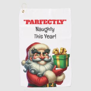 Funny Santa Holiday Golf Towel