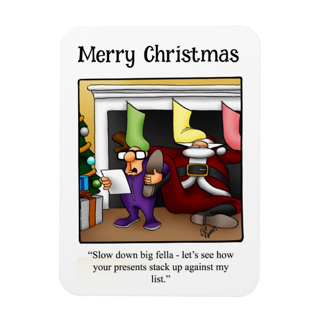 Funny Santa Humour Magnet Gift (Vertical)