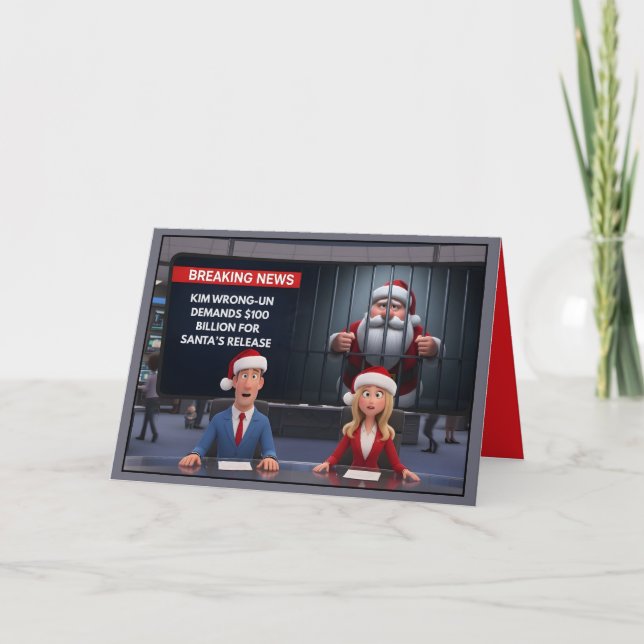 Funny Santa in jail Christmas card (Front)