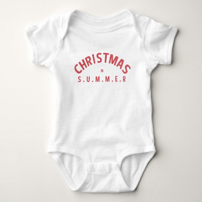 Funny Santa In Summer Christmas In July Baby Bodysuit (Front)