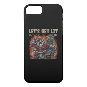 Funny Santa Is Burning Let's Get Lit Classic iPhone 8/7 Case