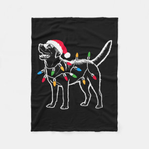 Funny Santa Labrador Retriever Christmas Lights Do Fleece Blanket