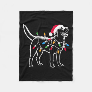 Funny Santa Labrador Retriever Christmas Lights Do Fleece Blanket