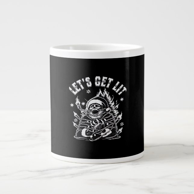 Funny Santa Let's Get Lit Classic Large Coffee Mug (Front)