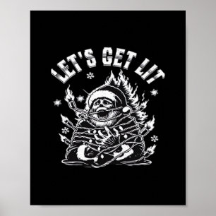 Funny Santa Let's Get Lit Classic Poster