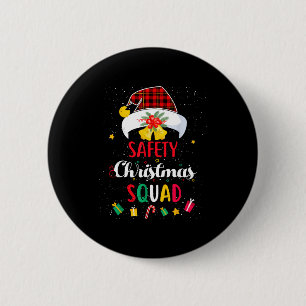 Funny Santa Match Hat Safety Squad Security 6 Cm Round Badge