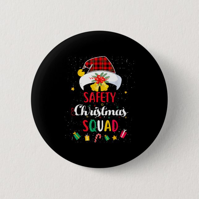 Funny Santa Match Hat Safety Squad Security 6 Cm Round Badge (Front)